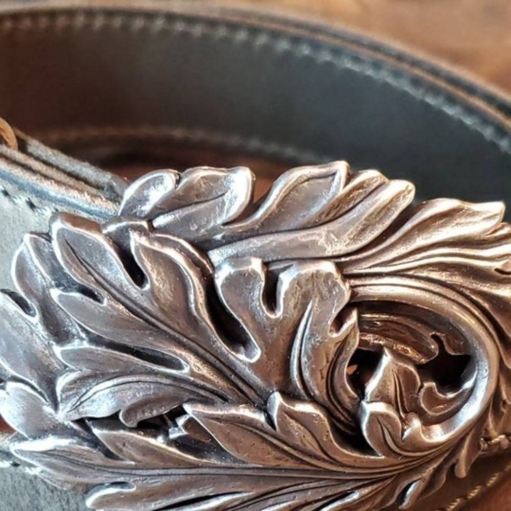 Vintage Full Grain Belt with Acanthus Leaf Buckle
